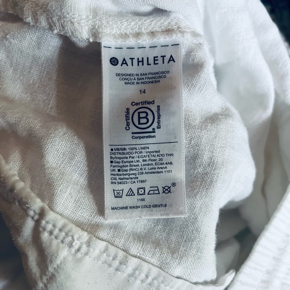 NWOT Athleta White Retreat Linen Jogger size 14 - Picture 6 of 12